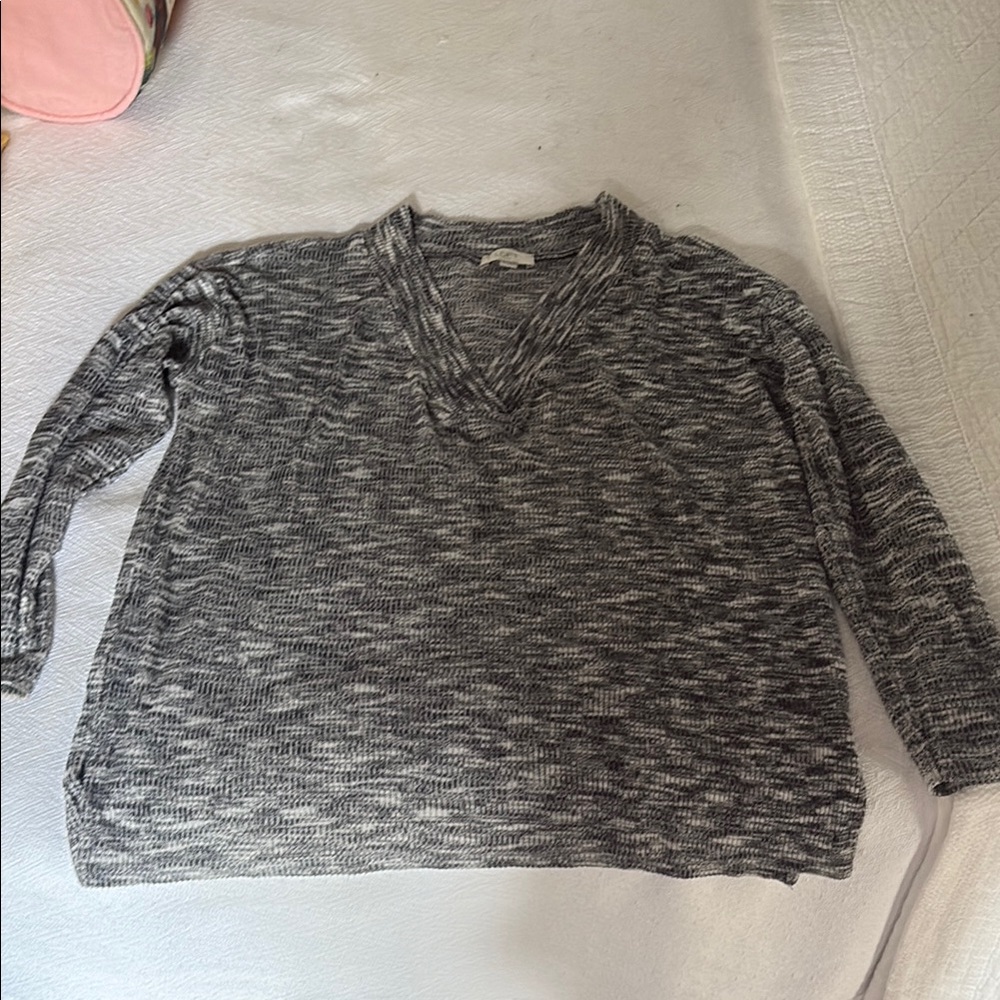 Gray V-Neck Sweater